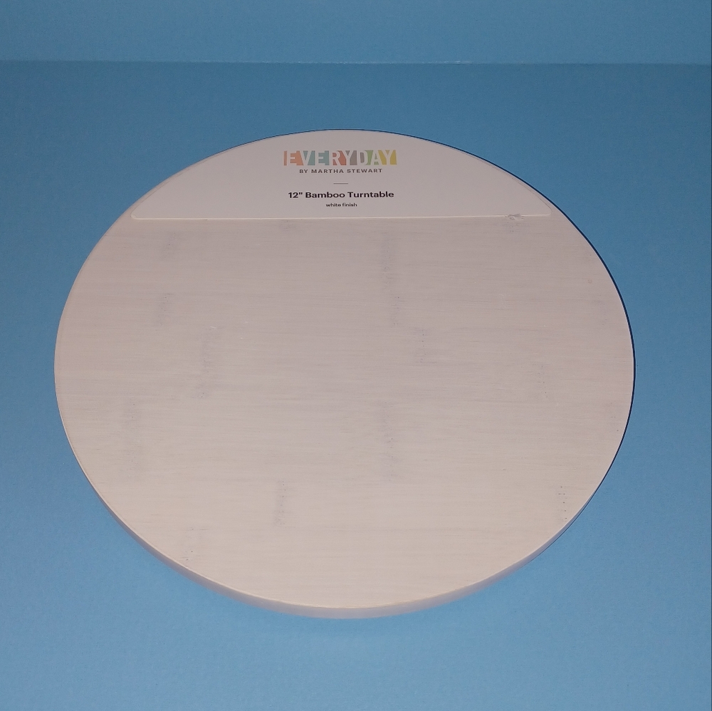 Bamboo Lazy Susan Turntable, 12", Whitewash, Martha Stewart - Picture 5 of 5